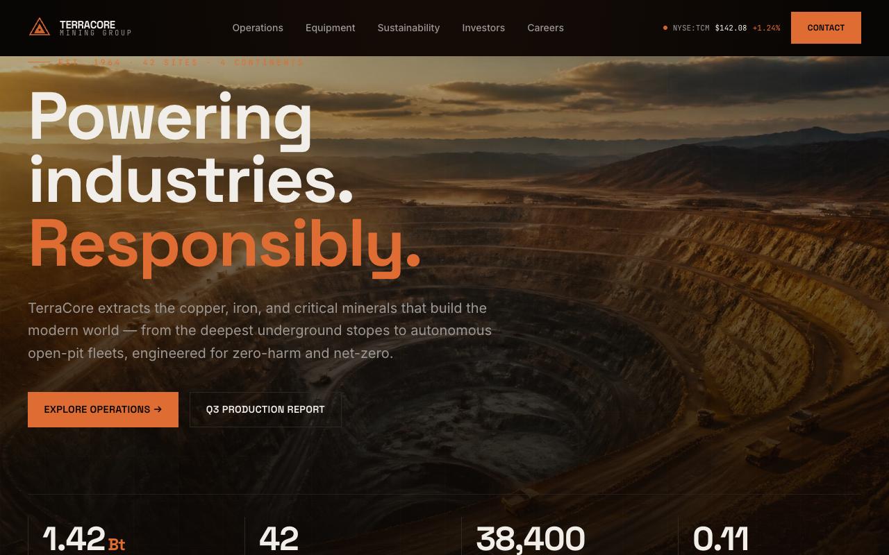 TerraCore Hub as it runs at terracore.ivnextech.com