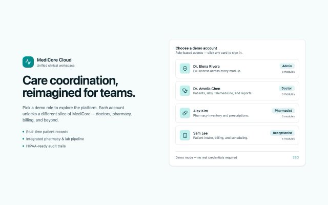 MediCare Hub as it runs at medicare.ivnextech.com